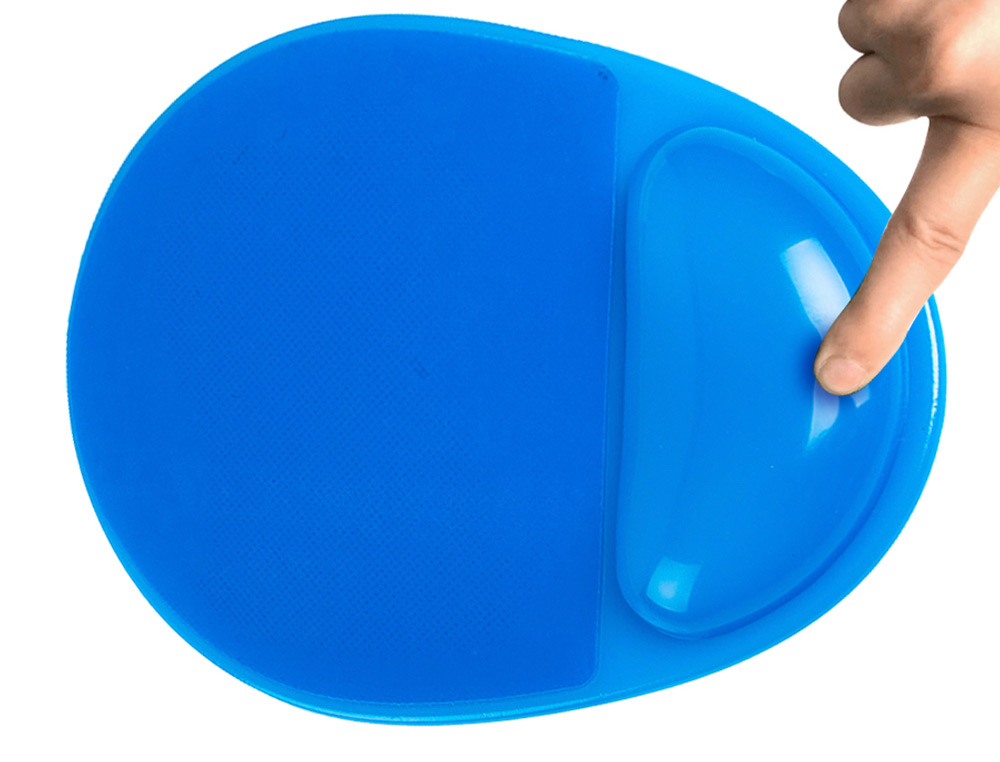 TAPIS SOURIS Q-CONNECT REPOSE-POIGNE GEL ET PVC      GRAND CONFORT FACILEMENT      NETTOYABLE COLORIS BLEU