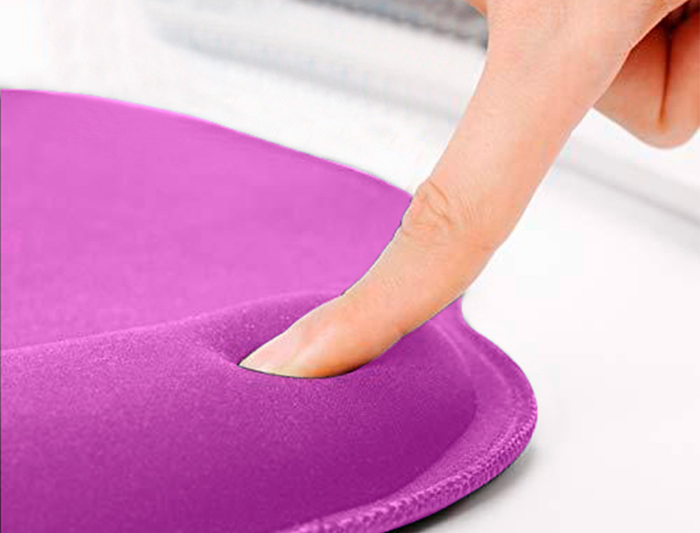 TAPIS SOURIS Q-CONNECT REPOSE-POIGNET ERGONOMIQUE MOUSSE GRAND CONFORT FACILEMENT NETTOYABLE COLORIS VIOLET