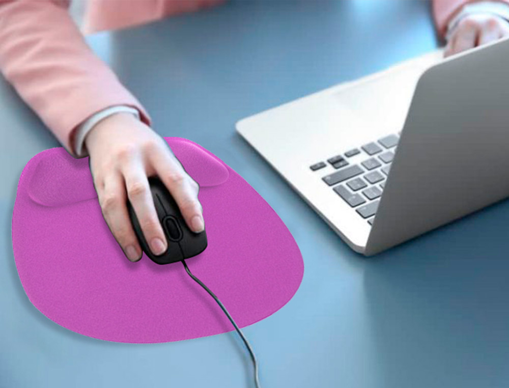 TAPIS SOURIS Q-CONNECT REPOSE-POIGNET ERGONOMIQUE MOUSSE GRAND CONFORT FACILEMENT NETTOYABLE COLORIS VIOLET