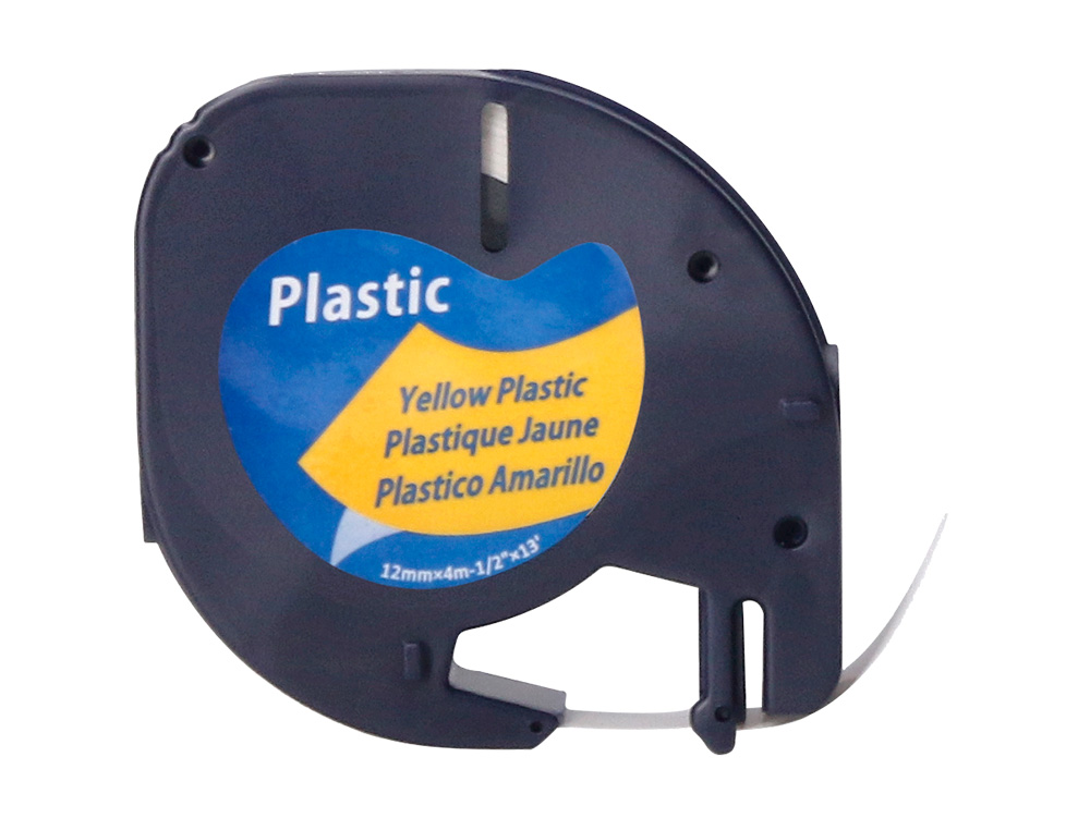 RUBAN TITREUSE Q-CONNECT 12MM X 4 MT NOIR-JAUNE LETRATAG    091202