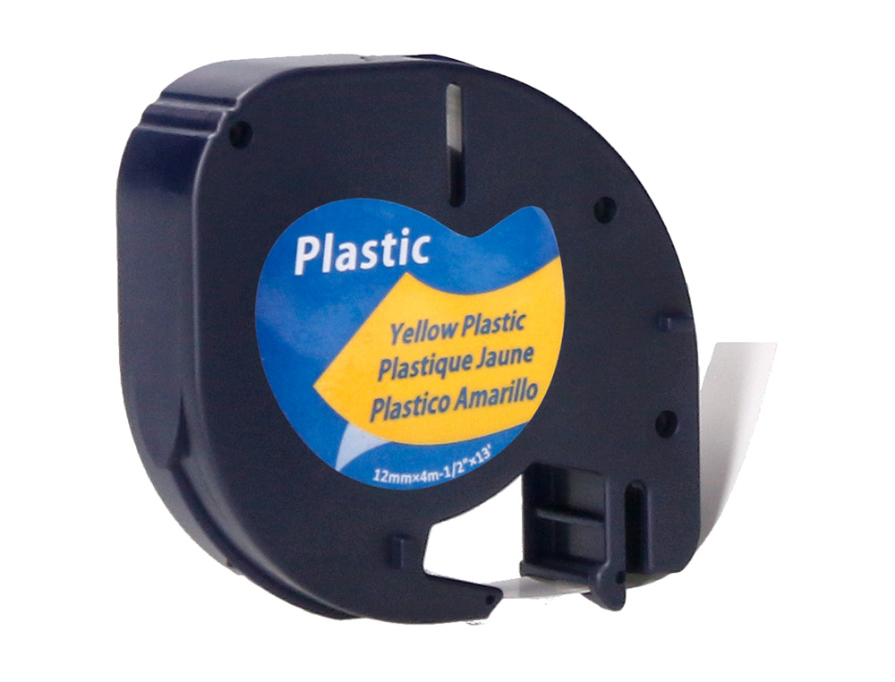 RUBAN TITREUSE Q-CONNECT 12MM X 4 MT NOIR-JAUNE LETRATAG    091202