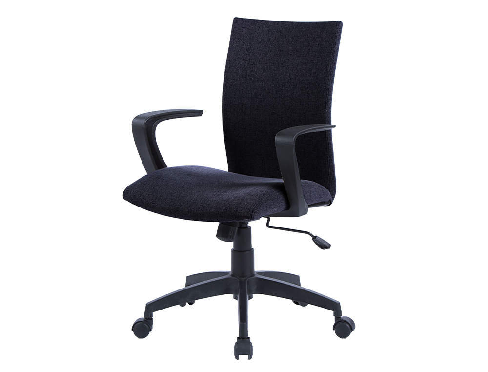 CHAISE BUREAU Q-CONNECT ROTATIVE BASE METAL TISSU MAXIMUM SUPPORTE 130KG 895+110X550X580MM COLORIS NOIR