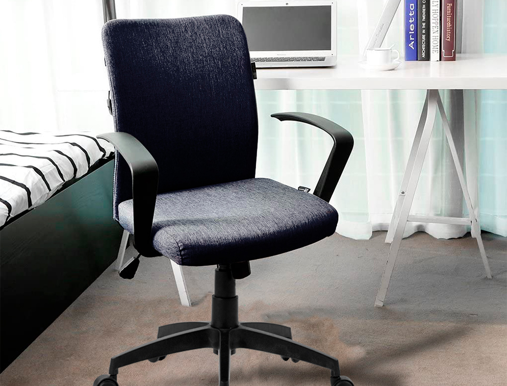 CHAISE BUREAU Q-CONNECT ROTATIVE BASE METAL TISSU MAXIMUM SUPPORTE 130KG 895+110X550X580MM COLORIS NOIR