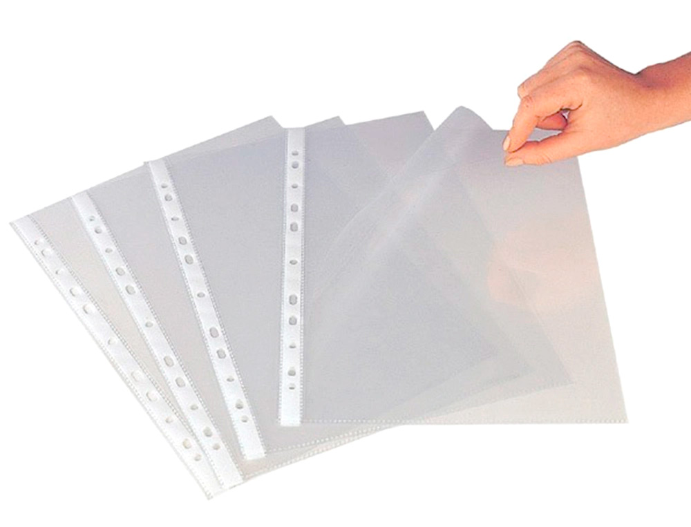 POCHETTE Q-CONNECT POLYPROPYLENE LISSE PERFOREE DIN A4 80 MC CRISTAL BOITE 1400 UNITES