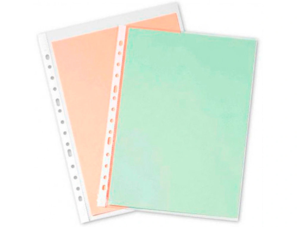 POCHETTE Q-CONNECT POLYPROPYLENE LISSE PERFOREE DIN A4 80 MC CRISTAL BOITE 1400 UNITES