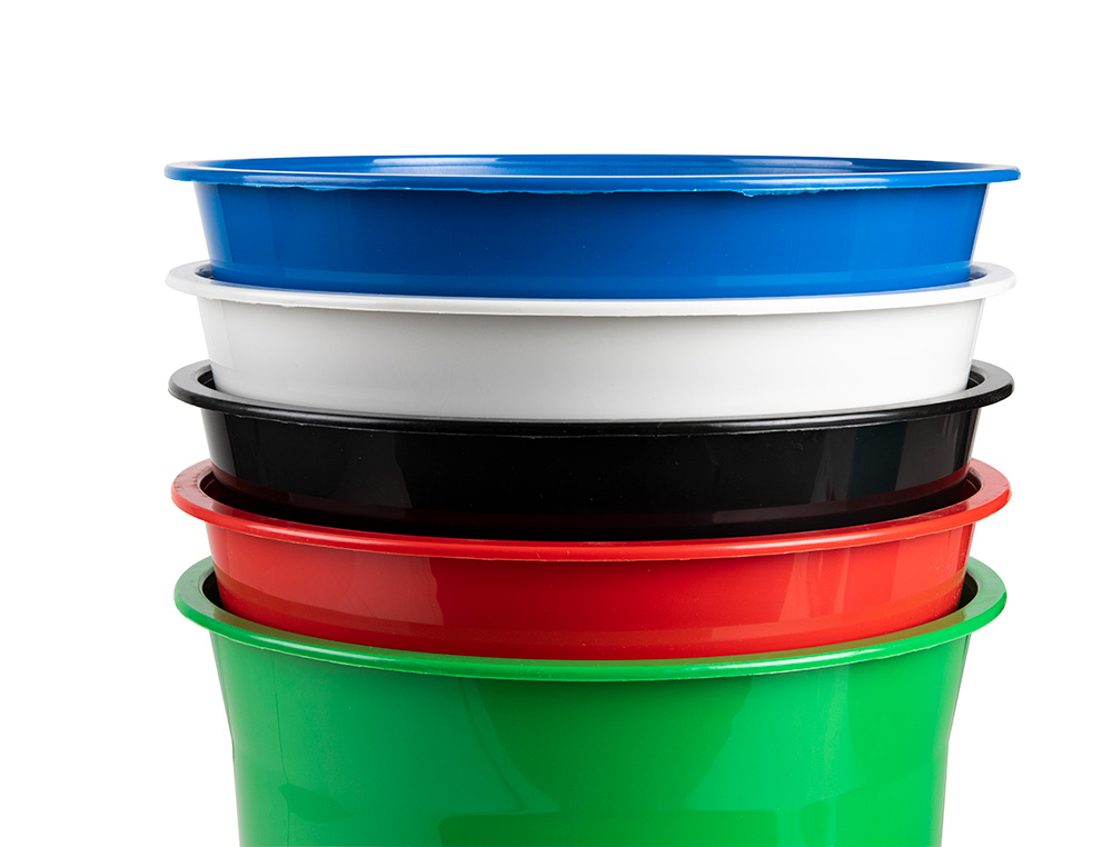 CORBEILLE PAPIER Q-CONNECT PLASTIQUE RESISTANT 13L       275X285MM COLORIS BLEU OPAQUE