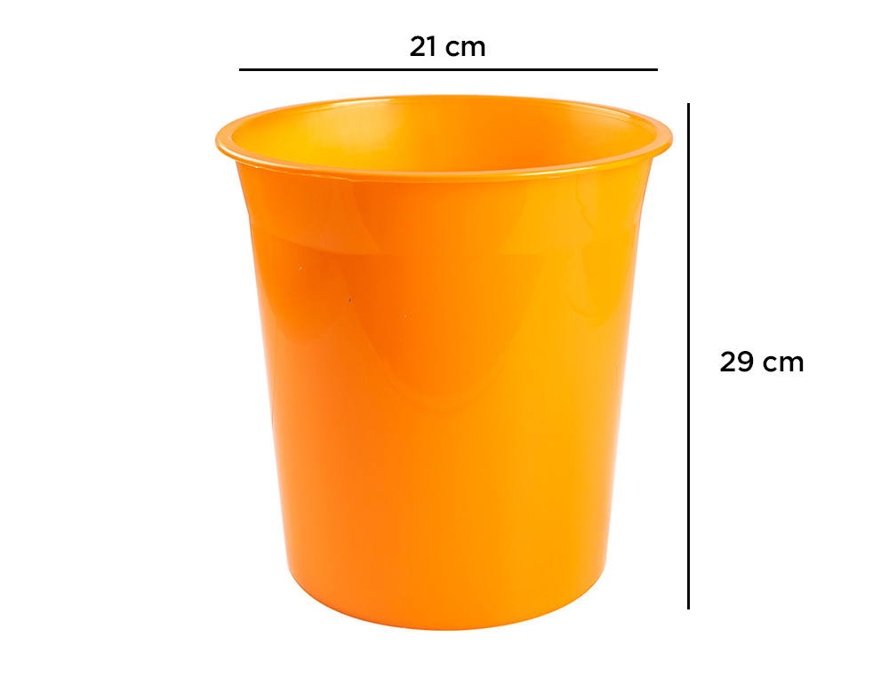 CORBEILLE PAPIER Q-CONNECT PLASTIQUE RESISTANT 13L       275X285MM COLORIS ORANGE      TRANSLUCIDE