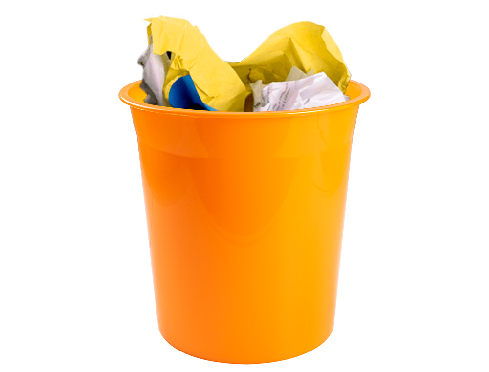 CORBEILLE PAPIER Q-CONNECT PLASTIQUE RESISTANT 13L       275X285MM COLORIS ORANGE      TRANSLUCIDE