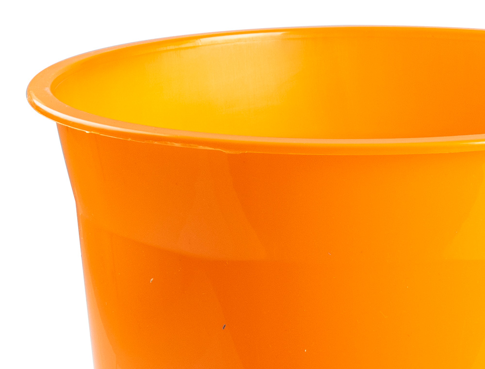 CORBEILLE PAPIER Q-CONNECT PLASTIQUE RESISTANT 13L       275X285MM COLORIS ORANGE      TRANSLUCIDE