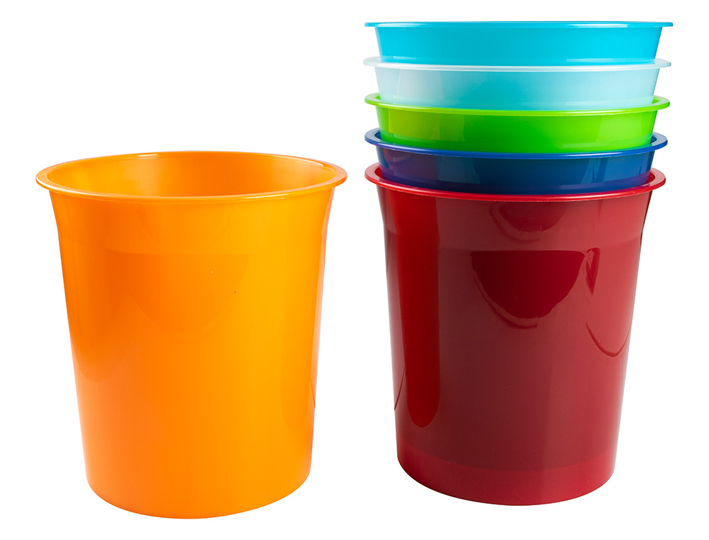 CORBEILLE PAPIER Q-CONNECT PLASTIQUE RESISTANT 13L       275X285MM COLORIS ORANGE      TRANSLUCIDE