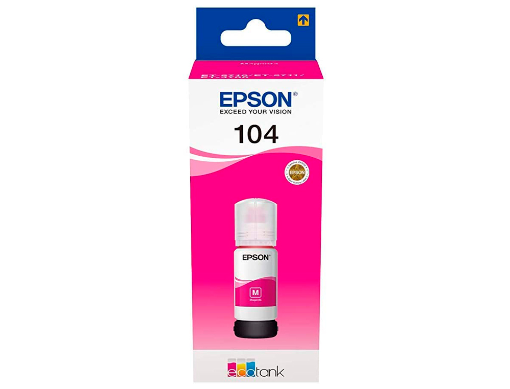 CARTOUCHE ENCRE EPSON ECOTANK 104 ET-2710 / 2711 / 2712 /   2720 / 2726 / 4700 7.500      PAGES MAGENTA
