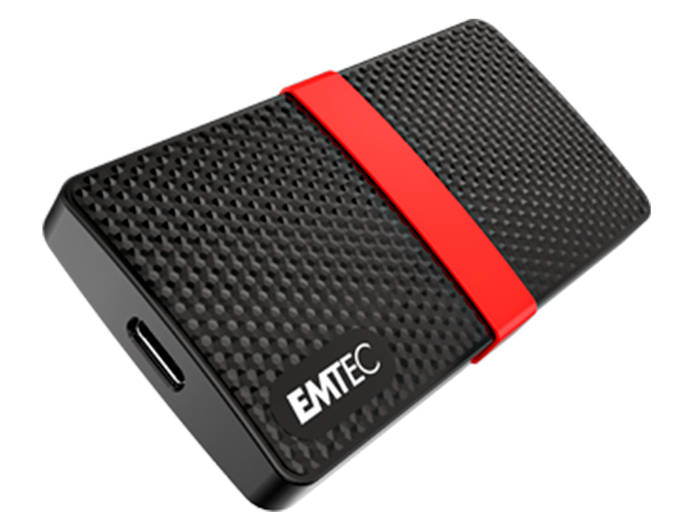 DISQUE DUR SSD PORTABLE EMTEC X200 POWER PLUS USB-C 3.1 GEN1 TRANSFERT HAUTE VITESSE GRANDE CAPACITE DE STOCKAGE 128GB