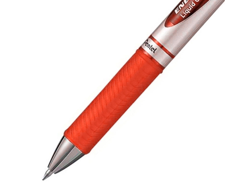 ROLLER PENTEL ENERGEL RETRACTABLE RECHARGEABLE      POINTE METAL FINE 0,7MM CLIP  METAL COLORIS ORANGE