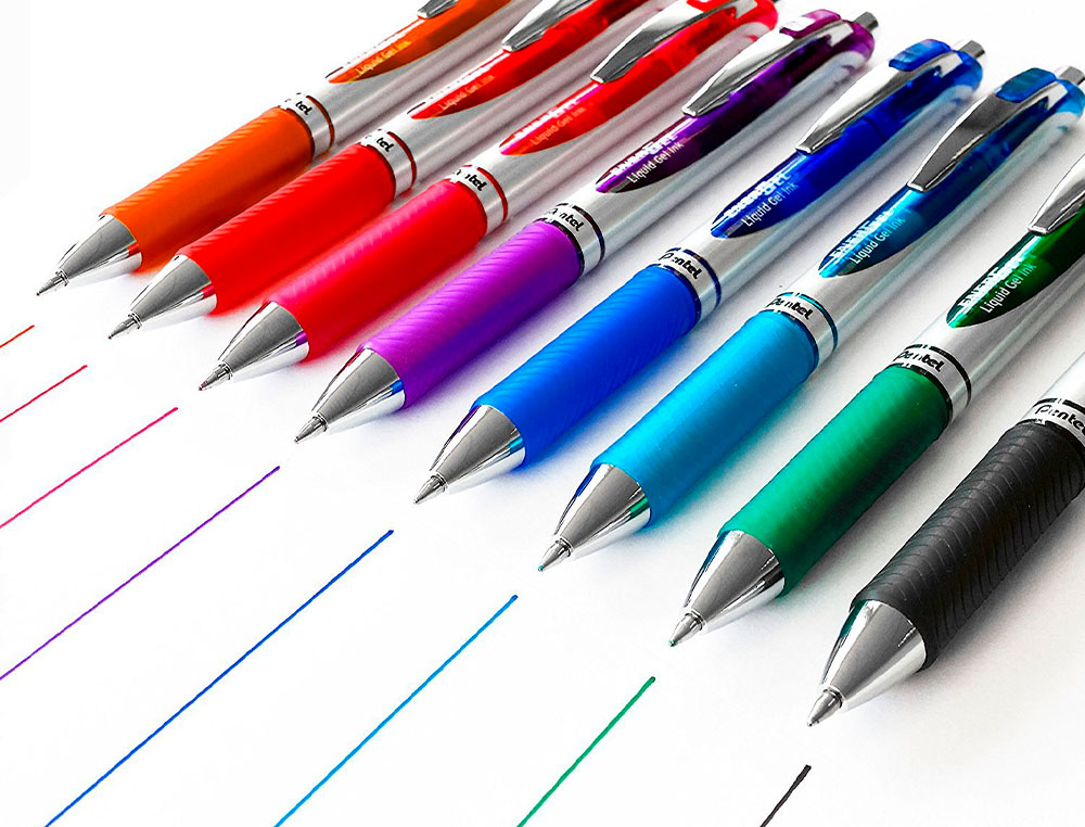 ROLLER PENTEL ENERGEL RETRACTABLE RECHARGEABLE      POINTE METAL FINE 0,7MM CLIP  METAL COLORIS ORANGE