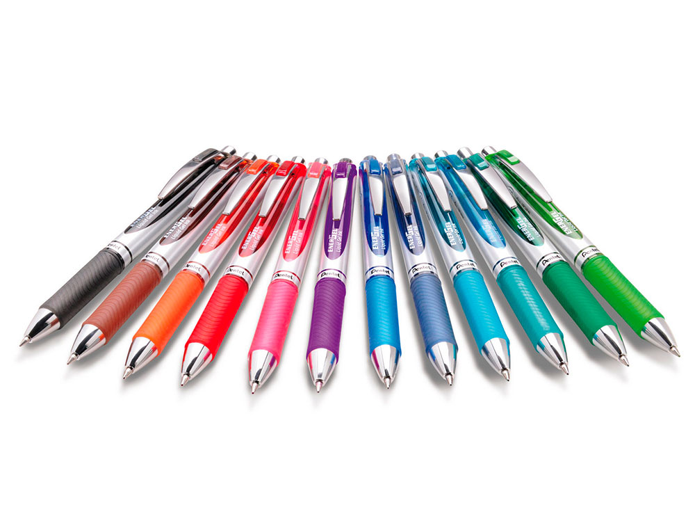 ROLLER PENTEL ENERGEL RETRACTABLE RECHARGEABLE      POINTE METAL FINE 0,7MM CLIP  METAL COLORIS ORANGE