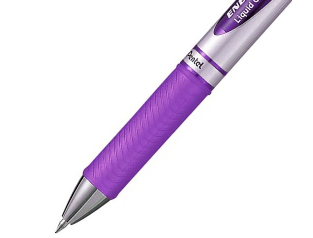 ROLLER PENTEL ENERGEL RETRACTABLE RECHARGEABLE      POINTE METAL FINE 0,7MM CLIP  METAL COLORIS VIOLET
