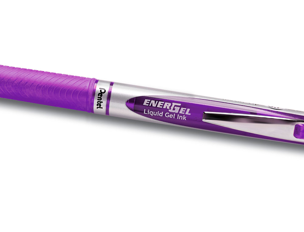 ROLLER PENTEL ENERGEL RETRACTABLE RECHARGEABLE      POINTE METAL FINE 0,7MM CLIP  METAL COLORIS VIOLET