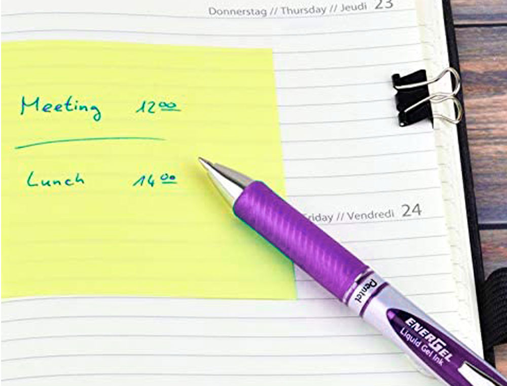 ROLLER PENTEL ENERGEL RETRACTABLE RECHARGEABLE      POINTE METAL FINE 0,7MM CLIP  METAL COLORIS VIOLET