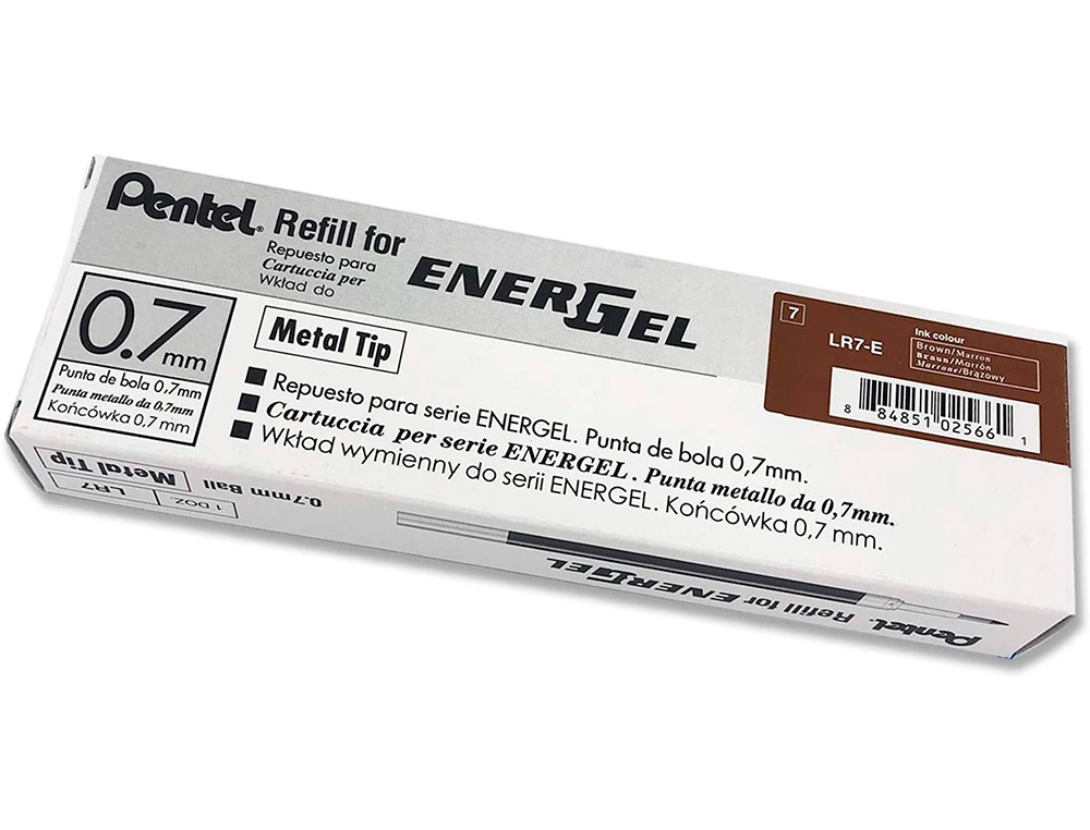 RECHARGE ROLLER PENTEL ENCRE GEL BL77 BL107 ENCRE FLUIDE   DOUCE LUMINEUSE POINTE        MOYENNE SECHAGE RAPIDE MARRON