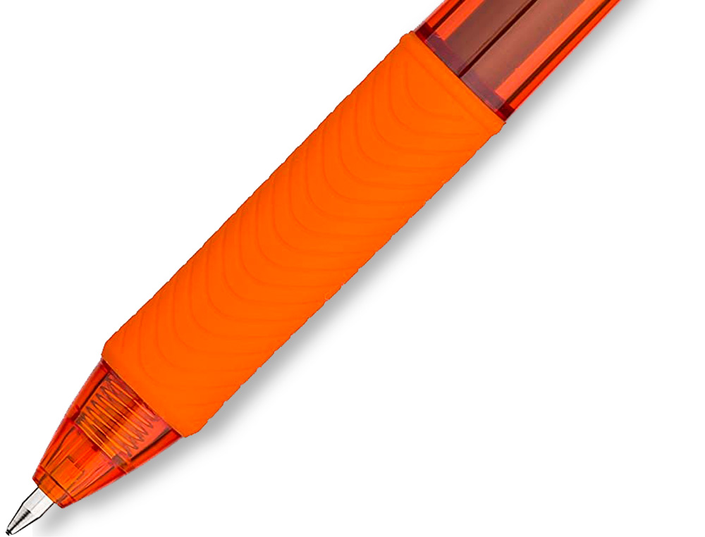 ROLLER PENTEL ENERGEL RETRACTABLE RECHARGEABLE      ENCRE DOUCE FLUIDE POINTE METAL 0,7MM GRIP CONFORT ORANGE