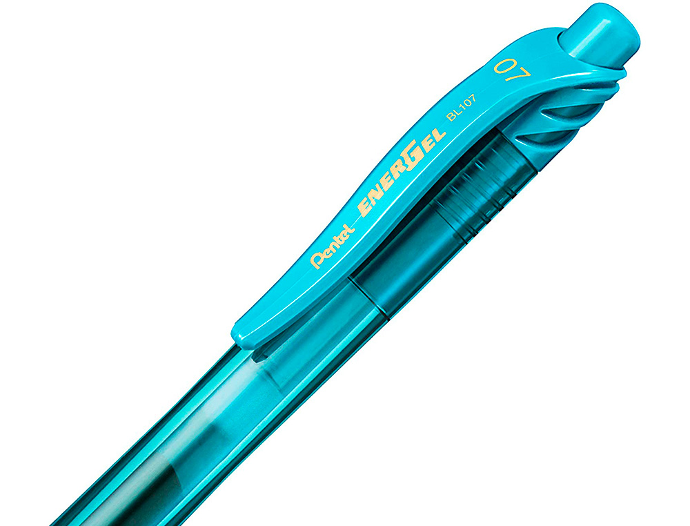 ROLLER PENTEL ENERGEL RETRACTABLE RECHARGEABLE      ENCRE DOUCE FLUIDE POINTE METAL 0,7MM GRIP CONFORT TURQUOISE