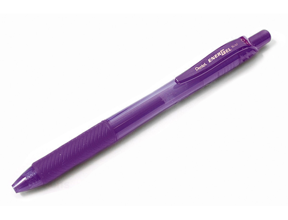 ROLLER PENTEL ENERGEL RETRACTABLE RECHARGEABLE      ENCRE DOUCE FLUIDE POINTE METAL 0,7MM GRIP CONFORT VIOLET