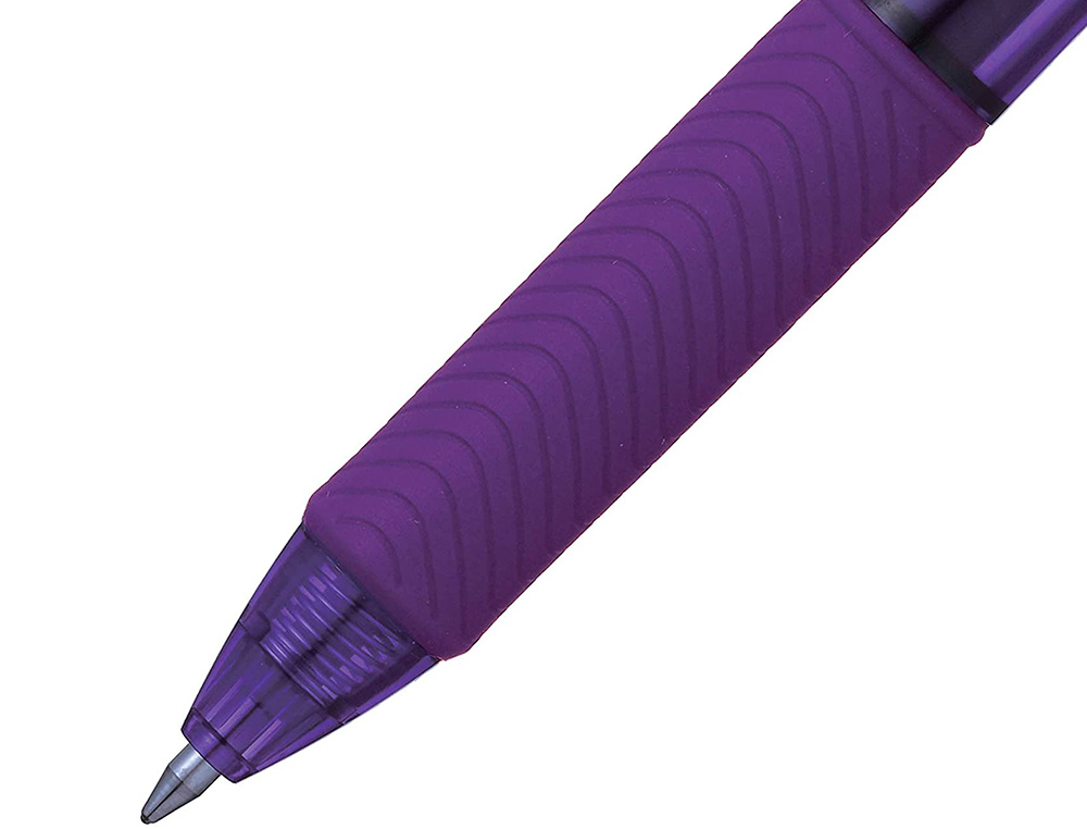 ROLLER PENTEL ENERGEL RETRACTABLE RECHARGEABLE      ENCRE DOUCE FLUIDE POINTE METAL 0,7MM GRIP CONFORT VIOLET