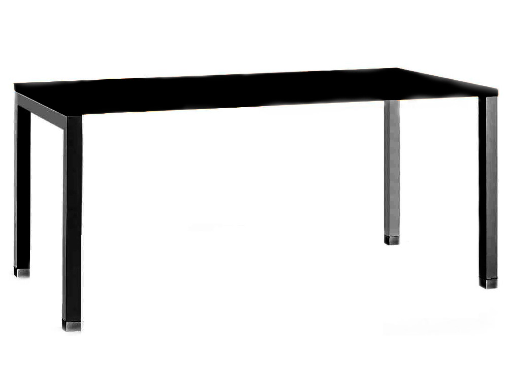 BUREAU MT INTERNATIONAL PLATEAU NOIR MELAMINE 25MM    PIETEMENT ARCHE COLORIS NOIR  180X67CM