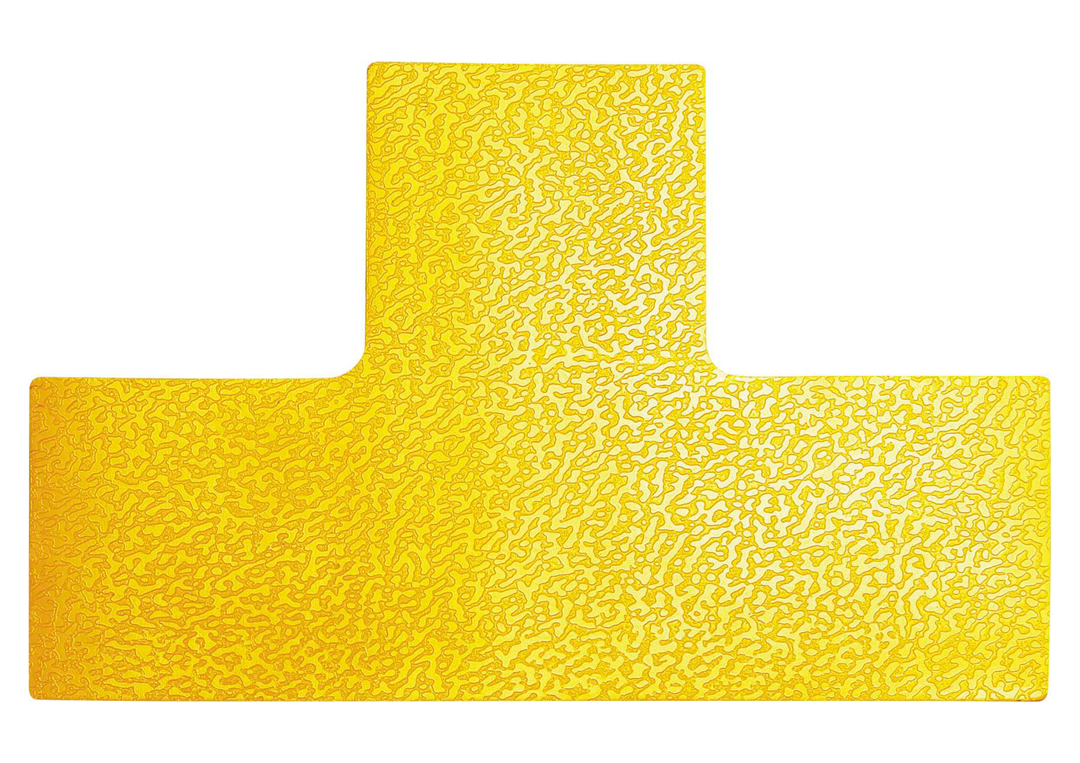 MARQUAGE AU SOL DURABLE IDENTIFICATION ZONES DE       DANGER PASSAGE STOCKAGE FORME T 150X0,7X150MM INTERIEUR LOT