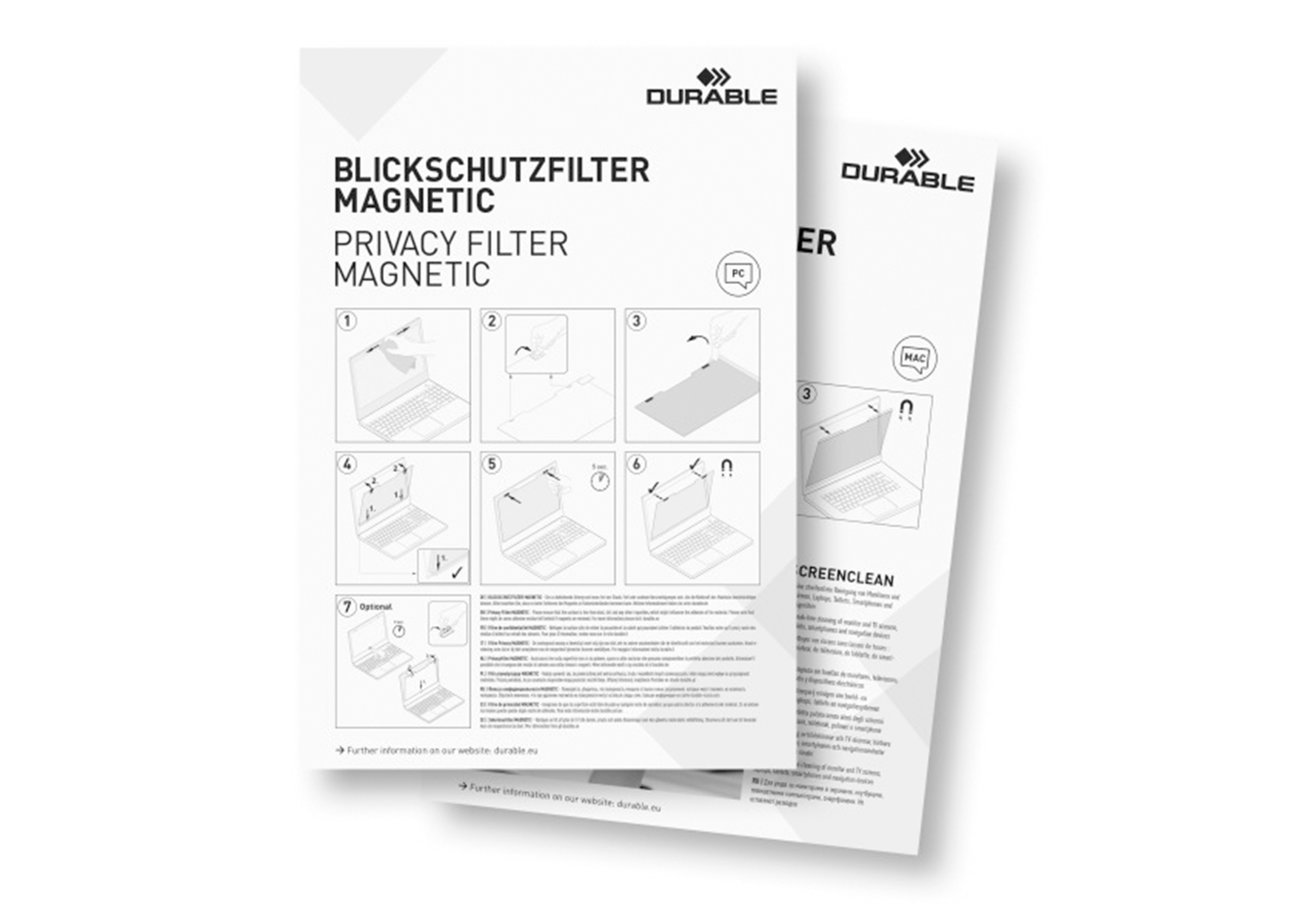 FILTRE CONFIDENTIALITE MAGNETIQUE DURABLE 12,5''     VISION CLAIRE FACE A L ECRAN  OBSCURE SUR LES COTES