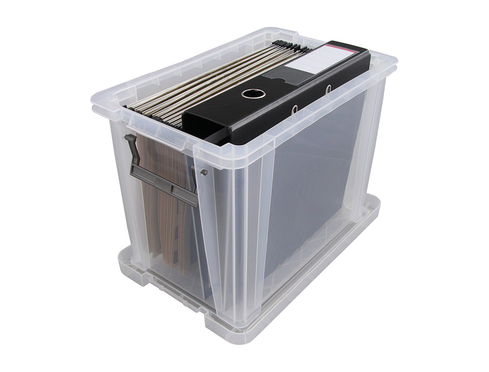 BOITE RANGEMENT FELLOWES POLYPROPYLENE RESISTANT       RECYCLABLE EMPILABLE DOUBLE   BASE RENFORCEE CLIP 18,5L