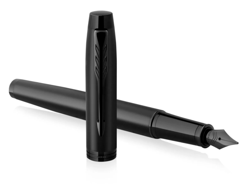 STYLO-PLUME PARKER IM SE MAT NOIR PLUME M ENCRE BLEUE      COFFRET CADEAU