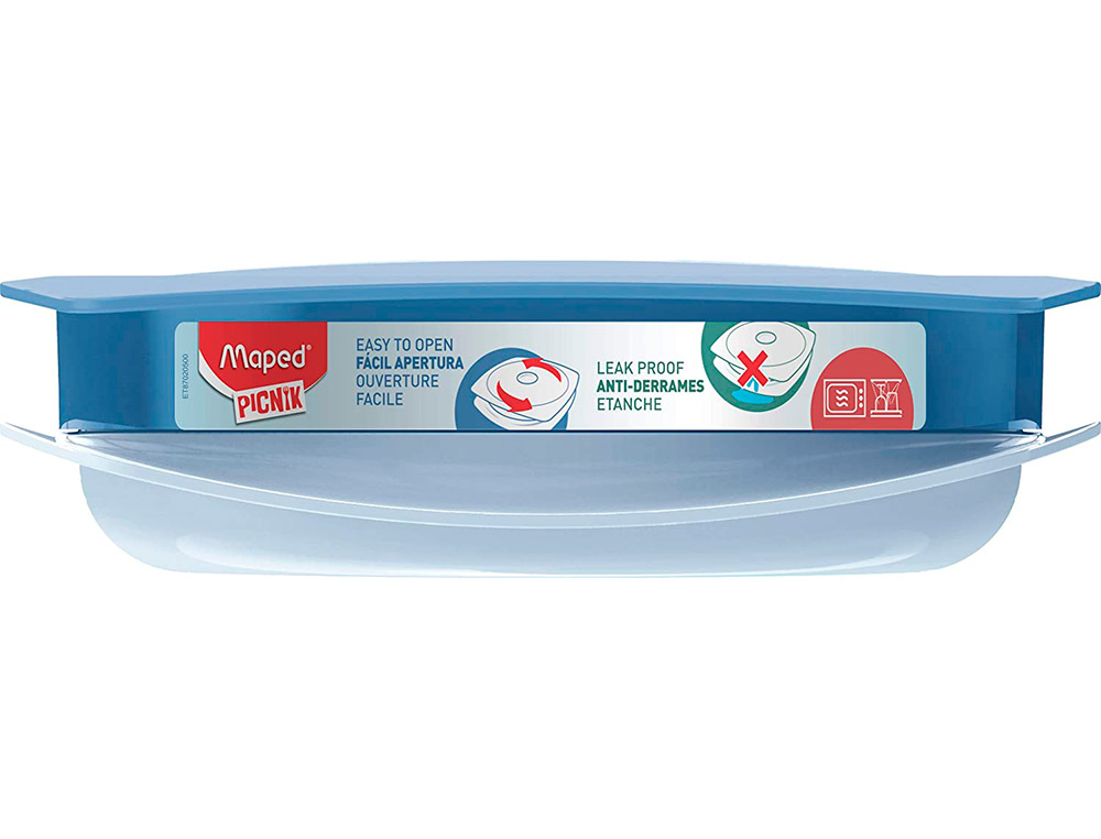 ASSIETTE A DEJEUNER EN VERRE MAPED PICNIK CONCEPT ADULTES  ETANCHE RESISTANT MICRO-ONDES ET FOUR COLORIS BLEU ORAGE