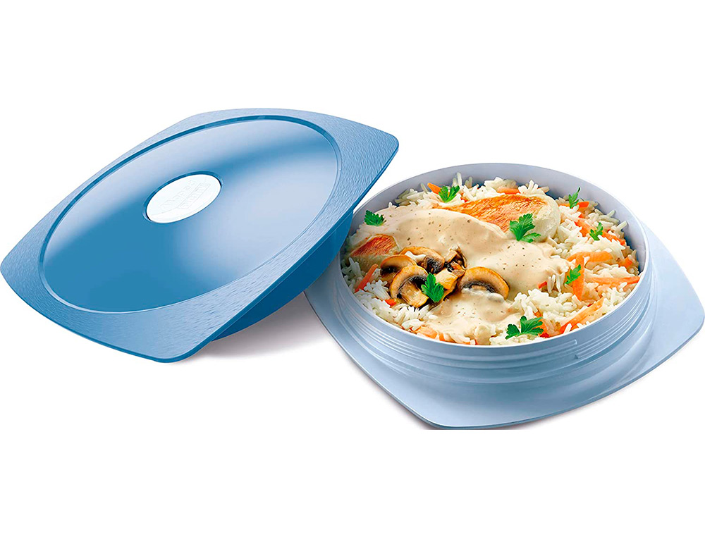 ASSIETTE A DEJEUNER EN VERRE MAPED PICNIK CONCEPT ADULTES  ETANCHE RESISTANT MICRO-ONDES ET FOUR COLORIS BLEU ORAGE