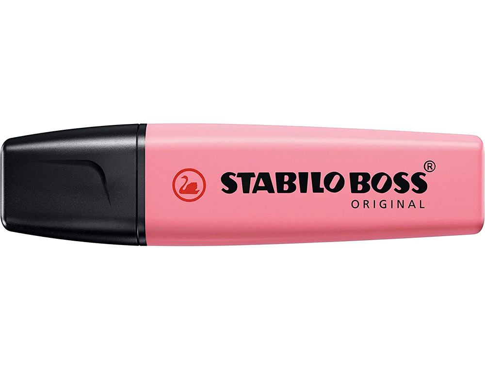 SURLIGNEUR STABILO BOSS ORIGINAL PASTEL ENCRE BASE EAU POINTE BISEAUTEE LARGEUR TRACE 2/5MM COLORIS PETALE DE
