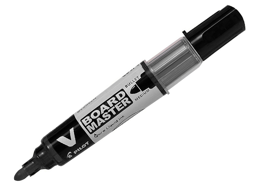 PACK PILOT V-BOARD MASTER 10 MARQUEURS EFFACABLES A SEC    POINTE CONIQUE MOYENNE 10 RECHARGES 5 OFFERTES COLORIS NOIR