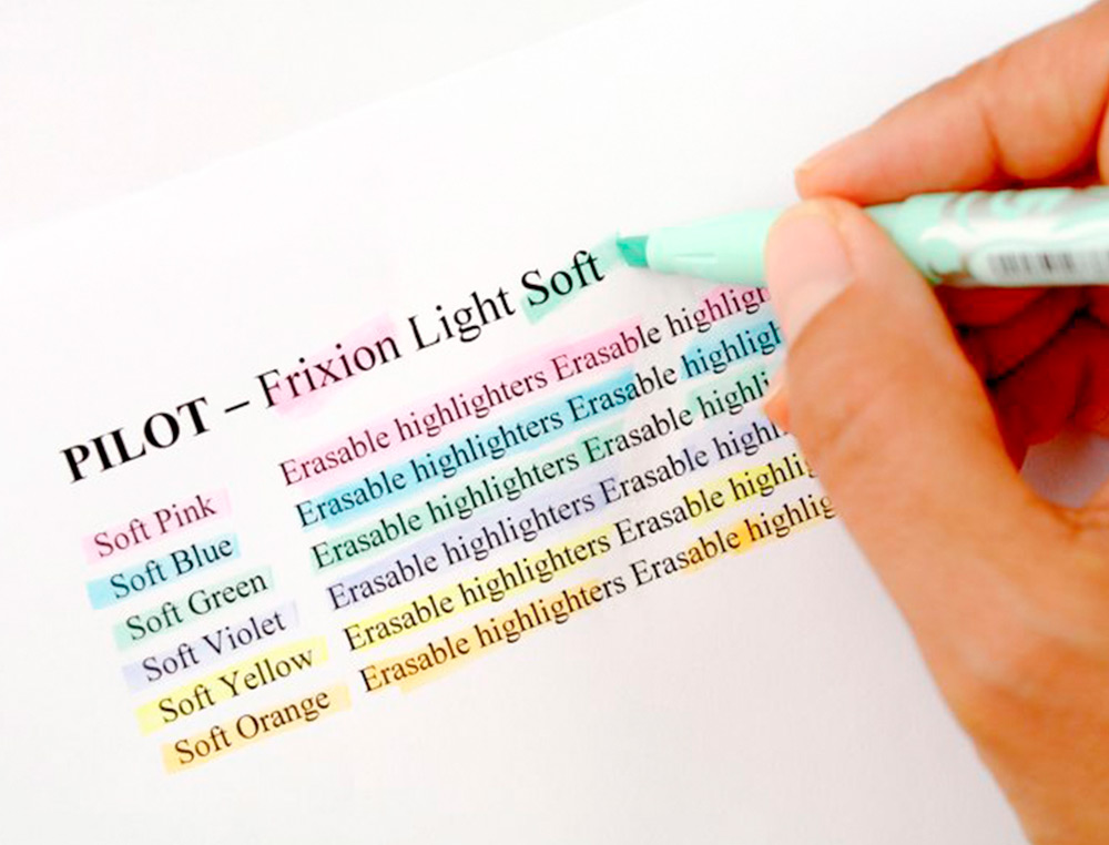 SURLIGNEUR PILOT FRIXION LIGHT NATURAL EFFACABLE POINTE MOYENNE BISEAUTEE COLORIS VERT CLAIR