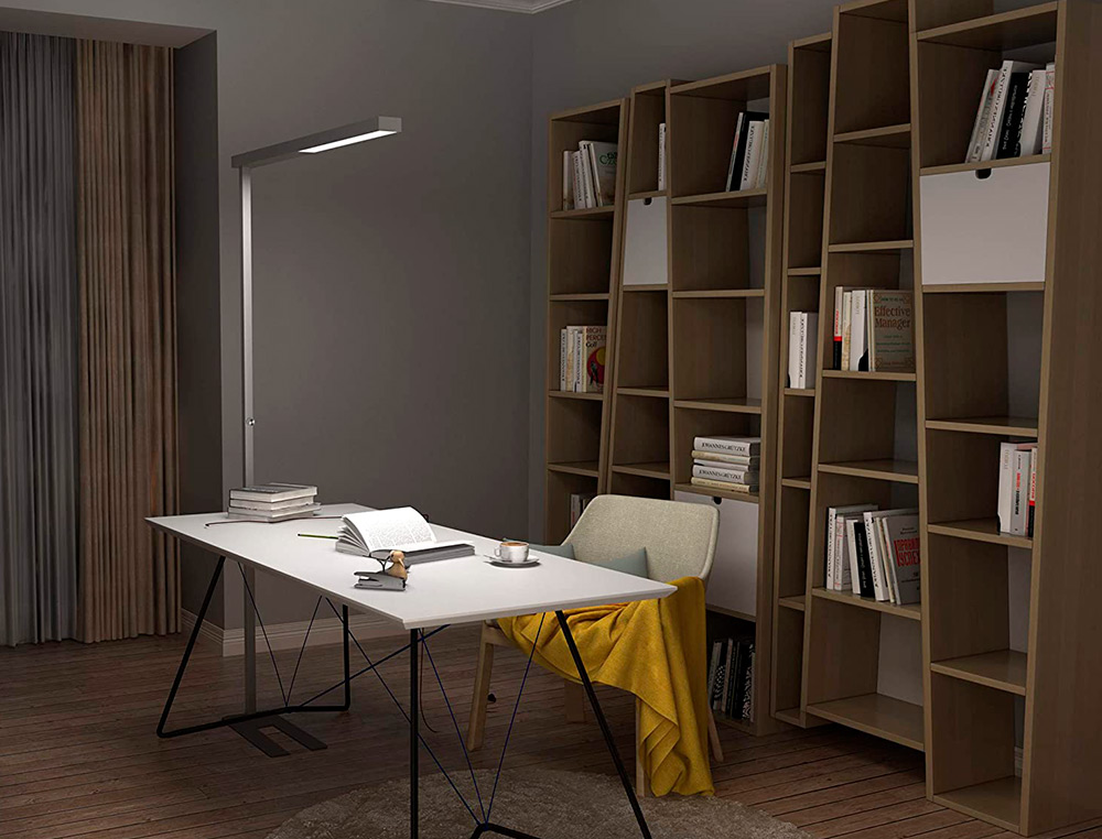 LAMPADAIRE UNILUX LED STRATUS ERGONOMIQUE ALUMINIUM         RECYCLABLE VARIATEUR SUR LE   MAT 4250 LUMEN COLORIS GRIS