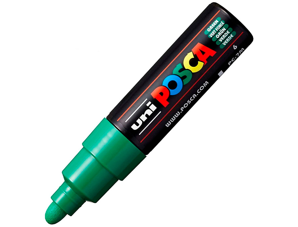 MARQUEUR PEINTURE POSCA PC7M POINTE LARGE CONIQUE ENCRE    INODORE COUVRANTE MISCIBLE    TOUS SUPPORTS COLORIS VERT