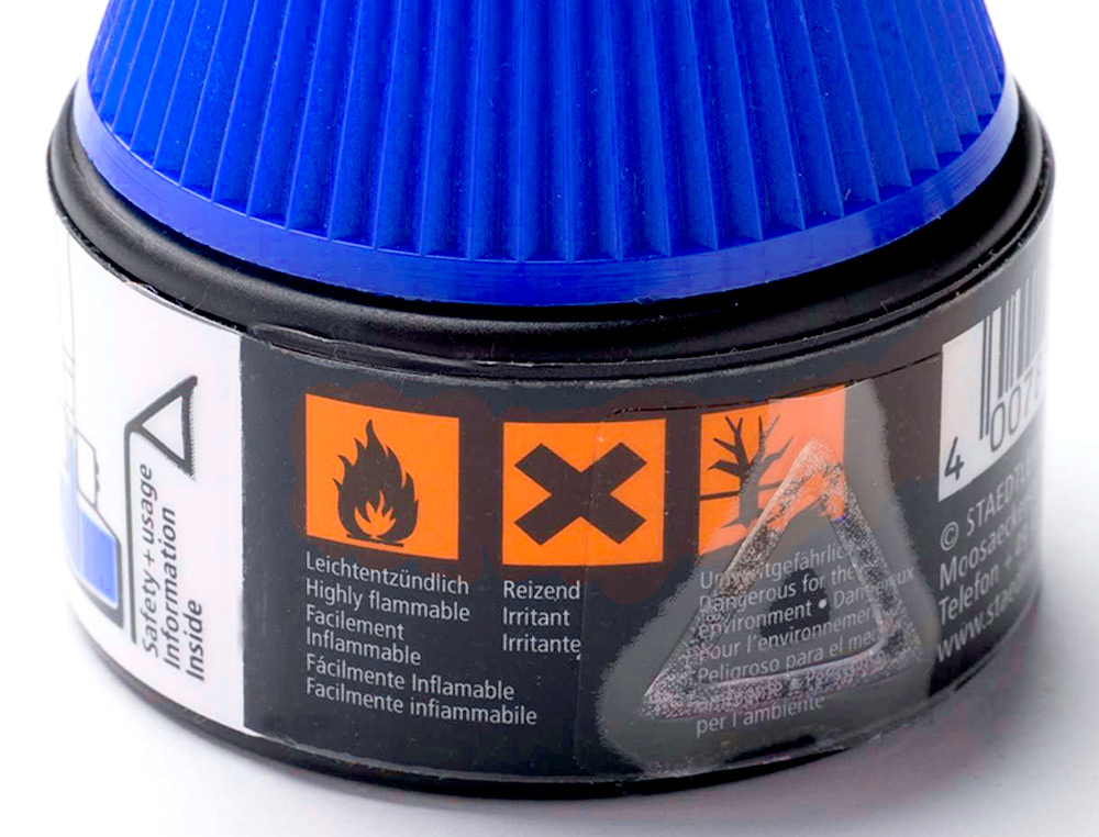 RECHARGE MARQUEUR PERMANENT STAEDTLER LUMOCOLOR 488 48    POUR MARQUEURS COMPACTS 348   FLACON 20ML COLORIS BLEU