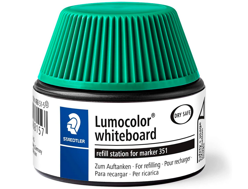 RECHARGE MARQUEUR PERMANENT STAEDTLER LUMOCOLOR 488 48    POUR MARQUEURS COMPACTS 348   FLACON 20ML COLORIS VERT