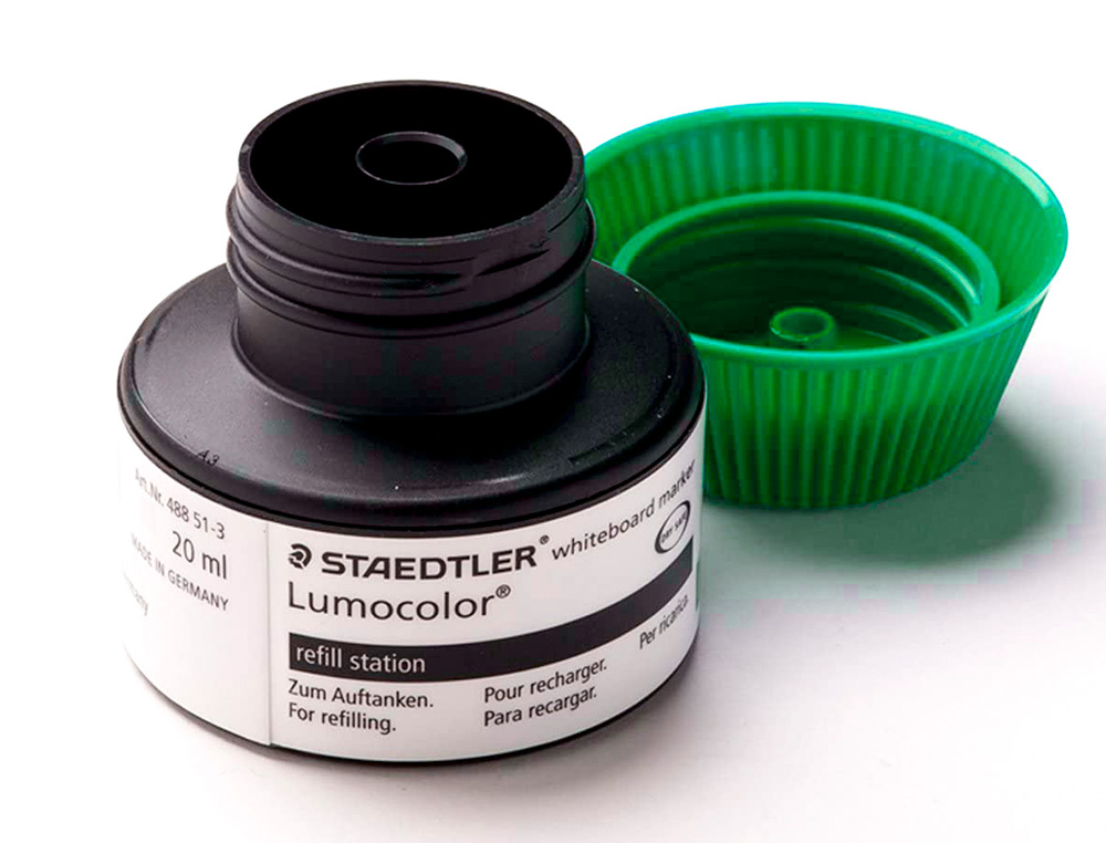 RECHARGE MARQUEUR PERMANENT STAEDTLER LUMOCOLOR 488 48    POUR MARQUEURS COMPACTS 348   FLACON 20ML COLORIS VERT
