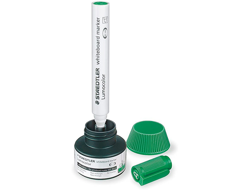 RECHARGE MARQUEUR PERMANENT STAEDTLER LUMOCOLOR 488 48    POUR MARQUEURS COMPACTS 348   FLACON 20ML COLORIS VERT