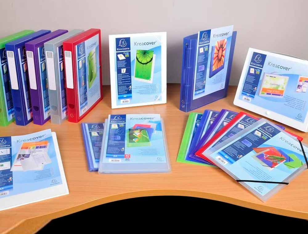 PROTEGE-DOCUMENTS EXACOMPTA KREACOVER CHROMALINE          POLYPROPYLENE SEMI-RIGIDE A4  24X32CM 40 VUES CRISTAL