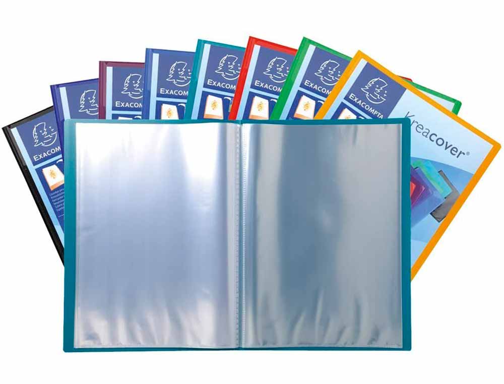 PROTEGE-DOCUMENTS EXACOMPTA KREACOVER CHROMALINE POLYPROPYLENE SEMI-RIGIDE 24X32CM 40 VUES COLORIS