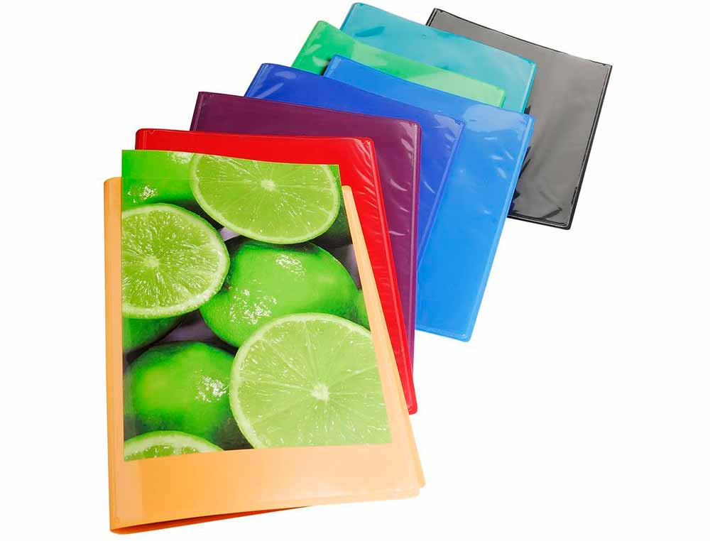 PROTEGE-DOCUMENTS EXACOMPTA KREACOVER CHROMALINE POLYPROPYLENE SEMI-RIGIDE 24X32CM 40 VUES COLORIS