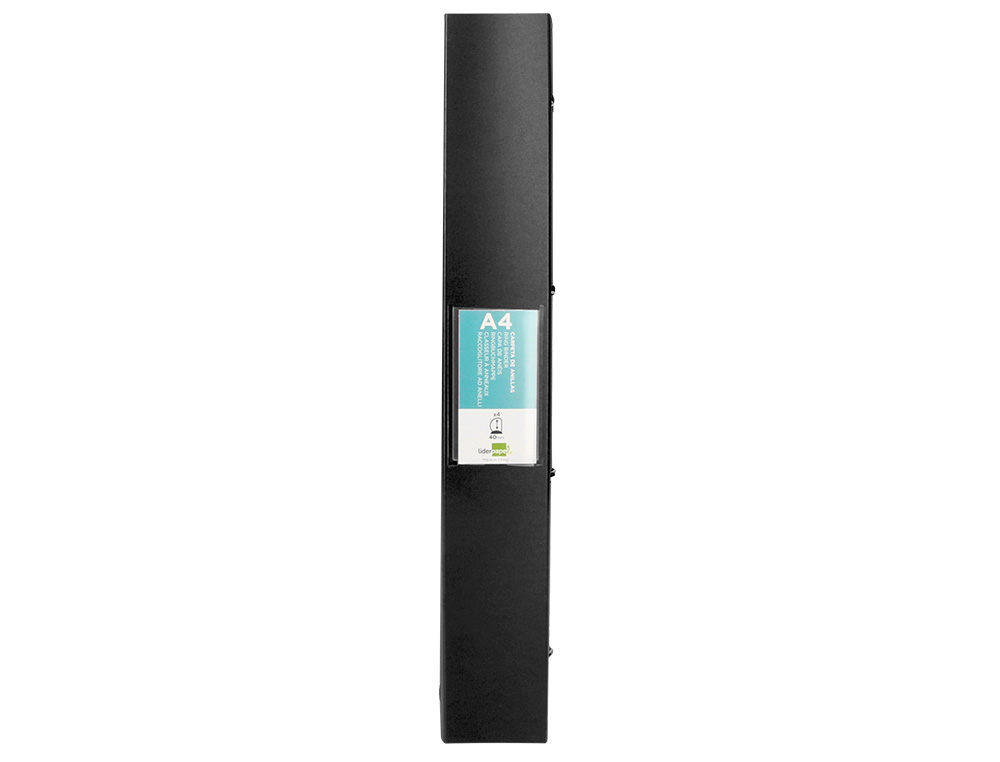CLASSEUR LIDERPAPEL 4 ANNEAUX 40MM A4 POLYPROPYLENE DOS     55MM PORTE-CARTES DE VISITE   COLORIS NOIR OPAQUE