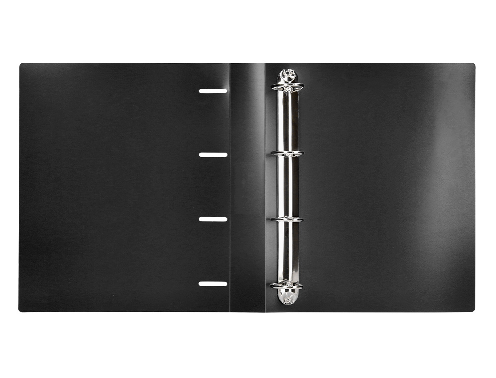 CLASSEUR LIDERPAPEL 4 ANNEAUX 40MM A4 POLYPROPYLENE DOS     55MM PORTE-CARTES DE VISITE   COLORIS NOIR OPAQUE