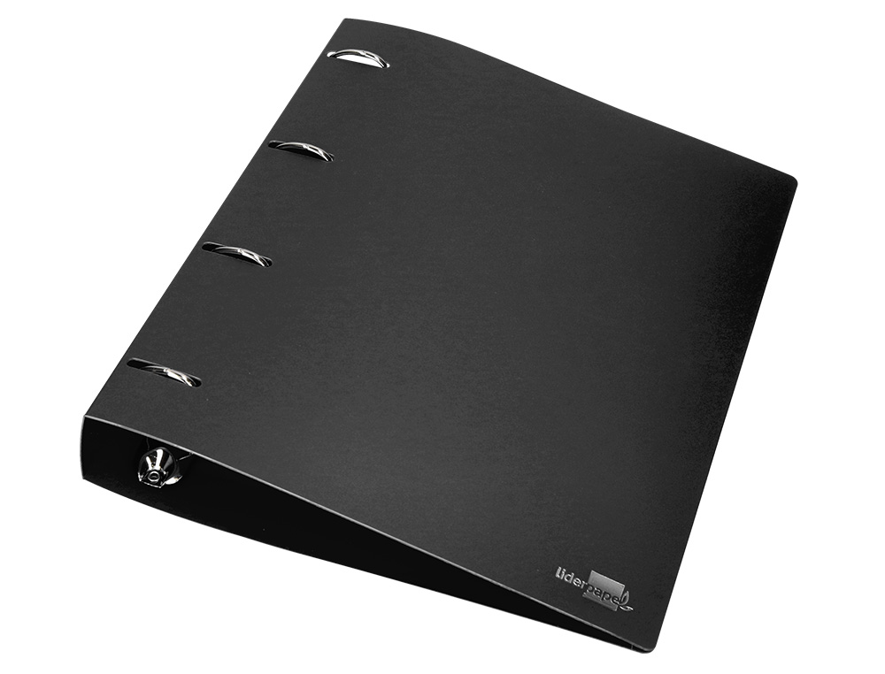 CLASSEUR LIDERPAPEL 4 ANNEAUX 40MM A4 POLYPROPYLENE DOS     55MM PORTE-CARTES DE VISITE   COLORIS NOIR OPAQUE