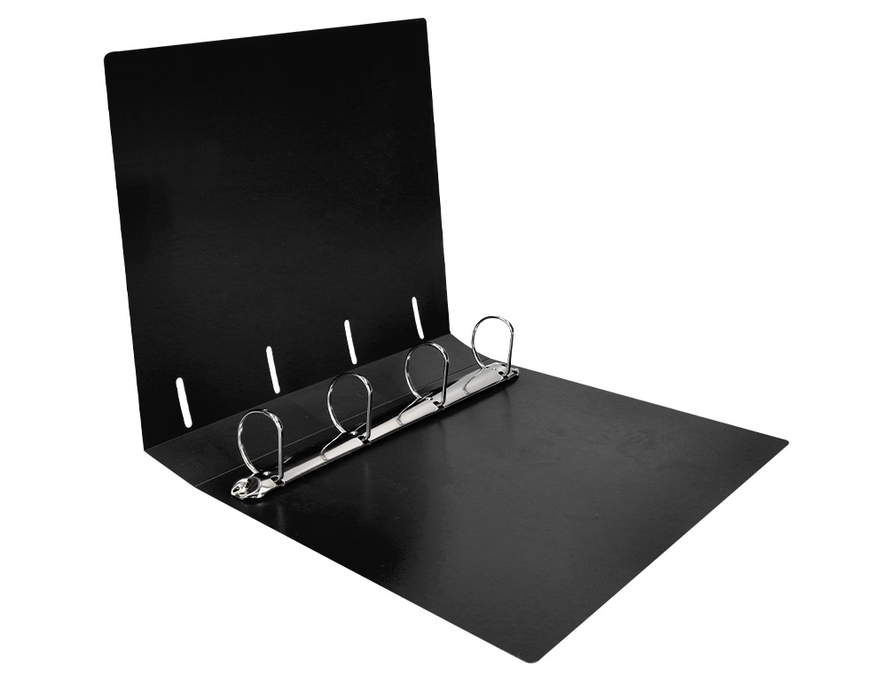 CLASSEUR LIDERPAPEL 4 ANNEAUX 40MM A4 POLYPROPYLENE DOS     55MM PORTE-CARTES DE VISITE   COLORIS NOIR OPAQUE